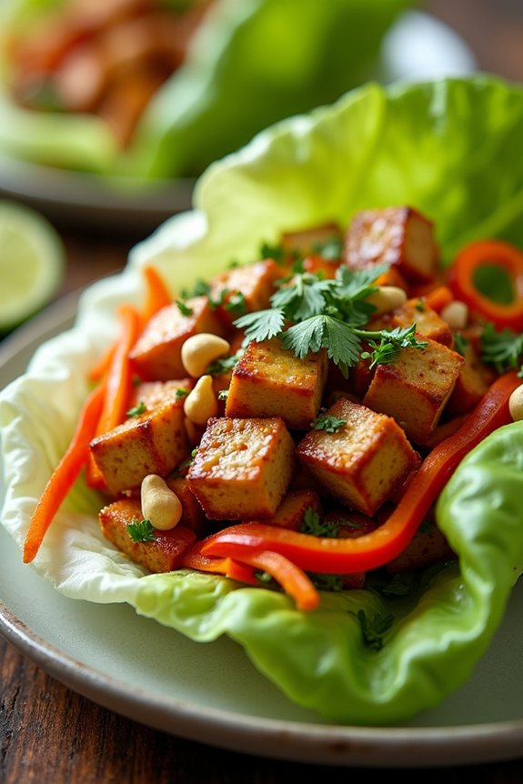 healthy thai tofu wraps