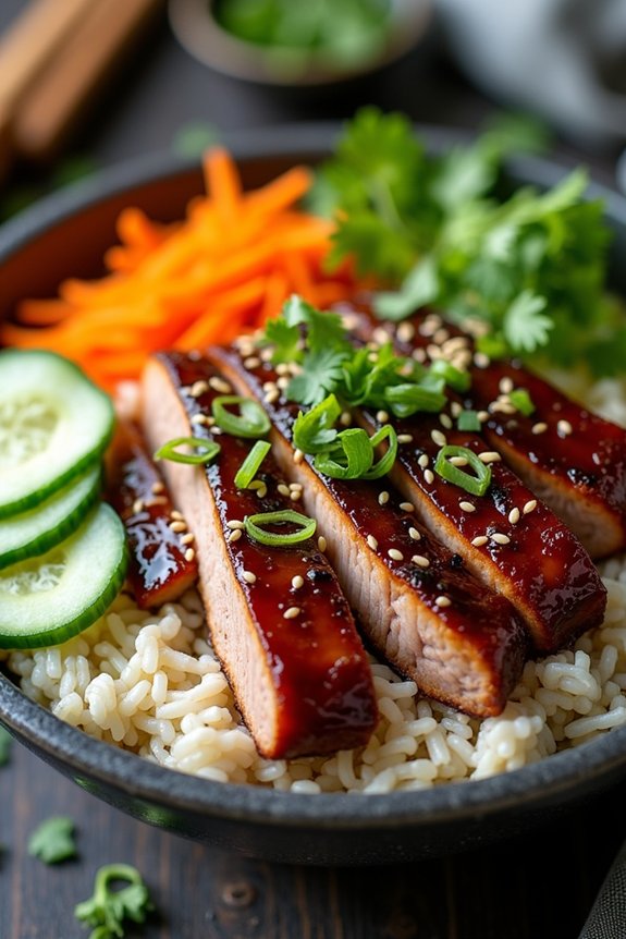 hoisin duck with jasmine rice