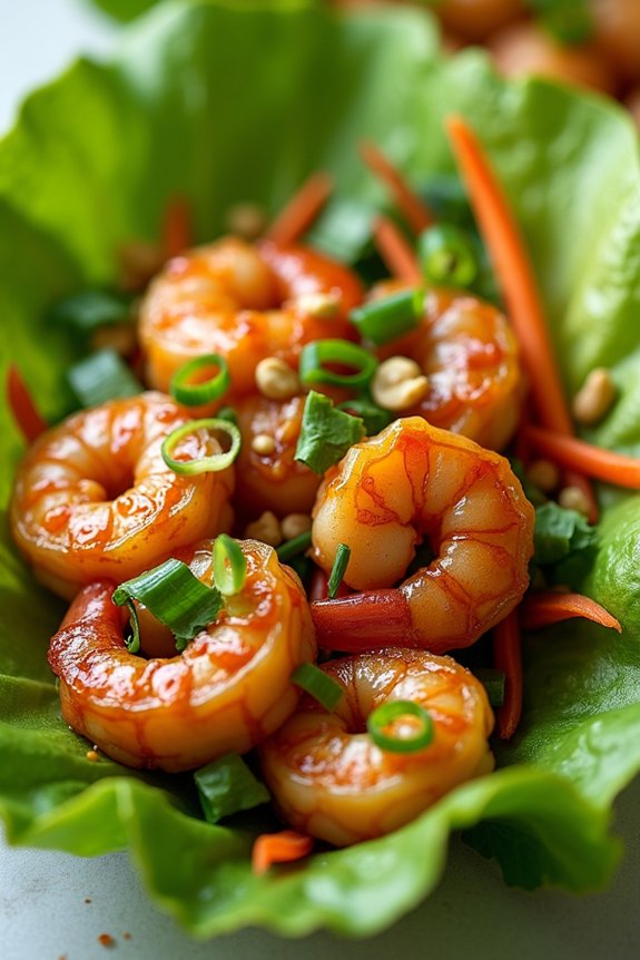 hoisin glazed shrimp wraps