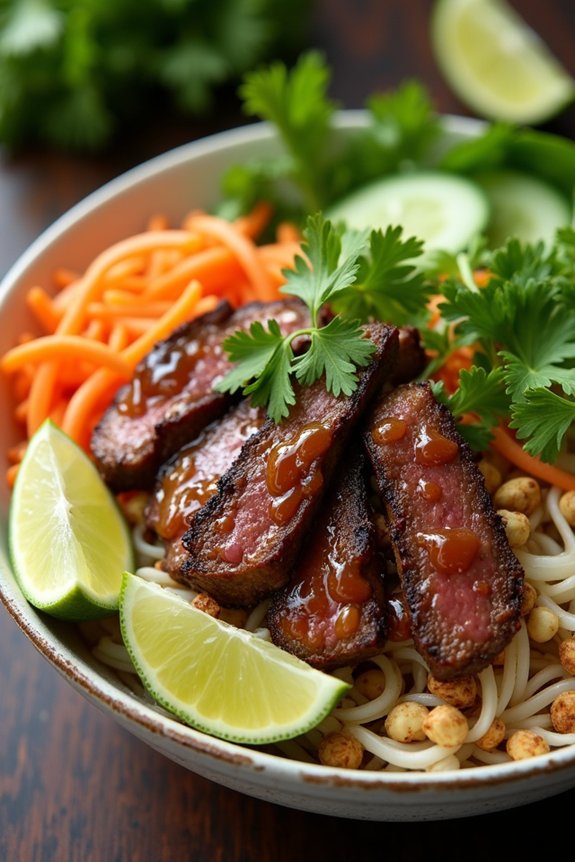lemongrass beef noodle bowls