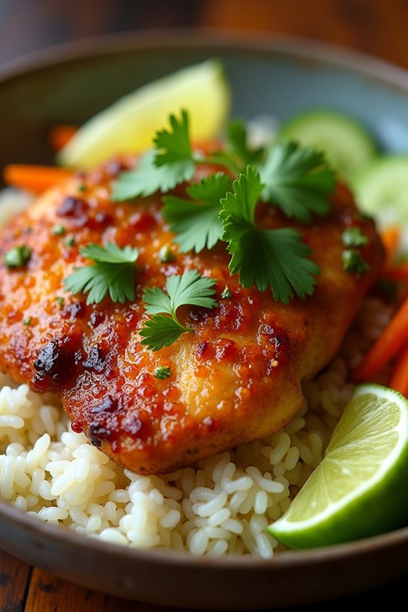 lemongrass chicken rice bowl