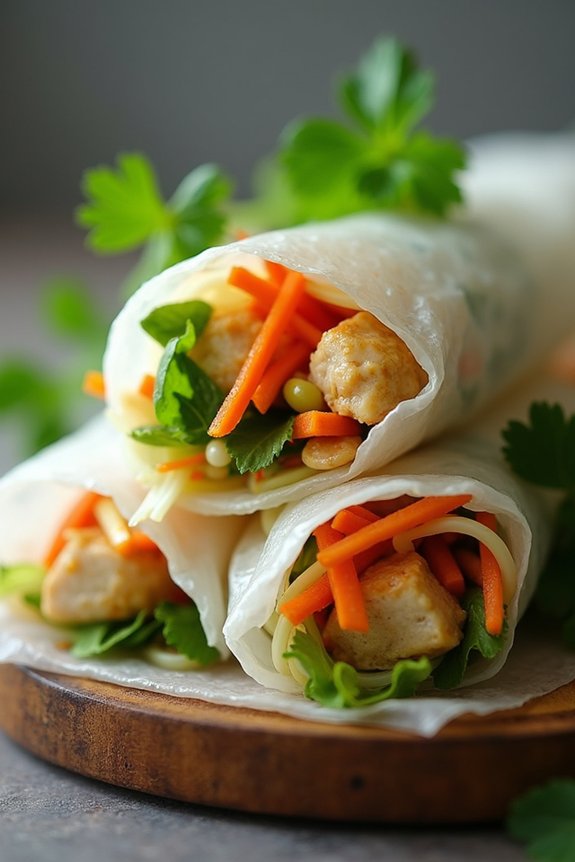 lemongrass ginger chicken rolls
