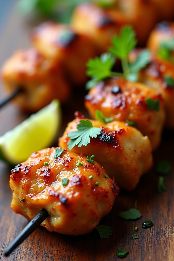 lemongrass marinated chicken skewers