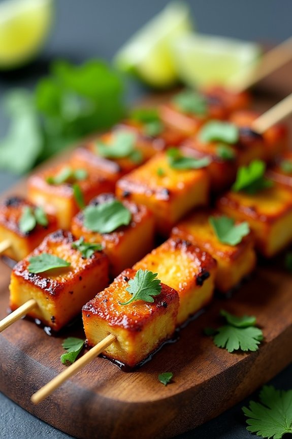 lemongrass marinated tofu skewers
