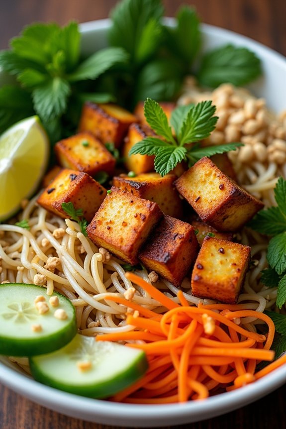 lemongrass tofu vermicelli bowl