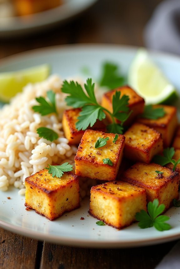 lemongrass tofu with jasmine rice