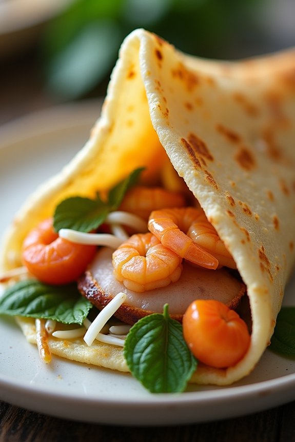 lychee mint savory pancake