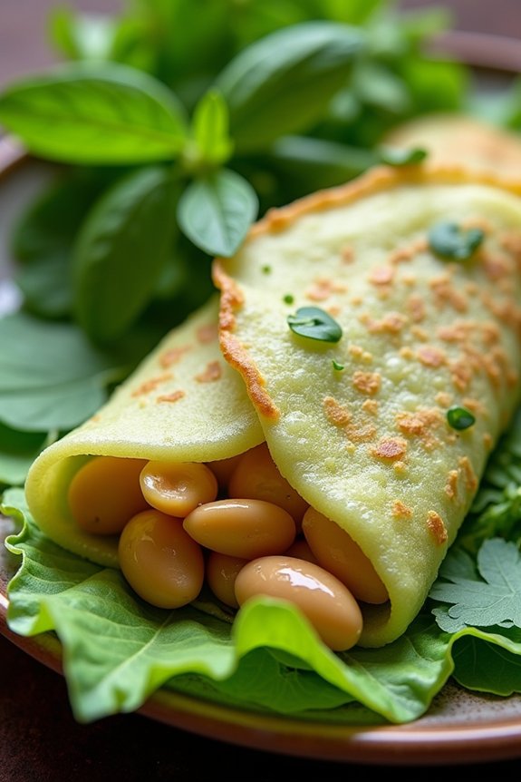 pandan infused crispy savory pancake