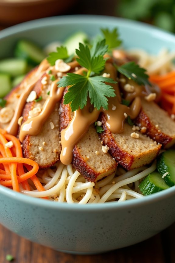 peanut sauce noodle bowl