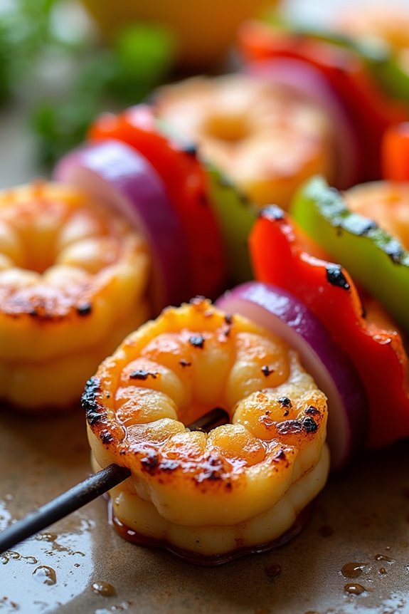 playful shrimp pineapple skewers