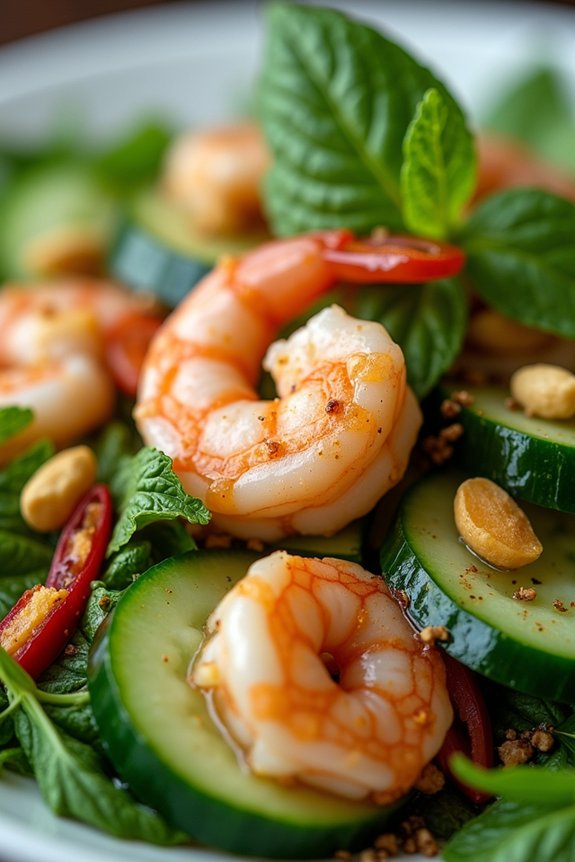 refreshing shrimp cucumber salad