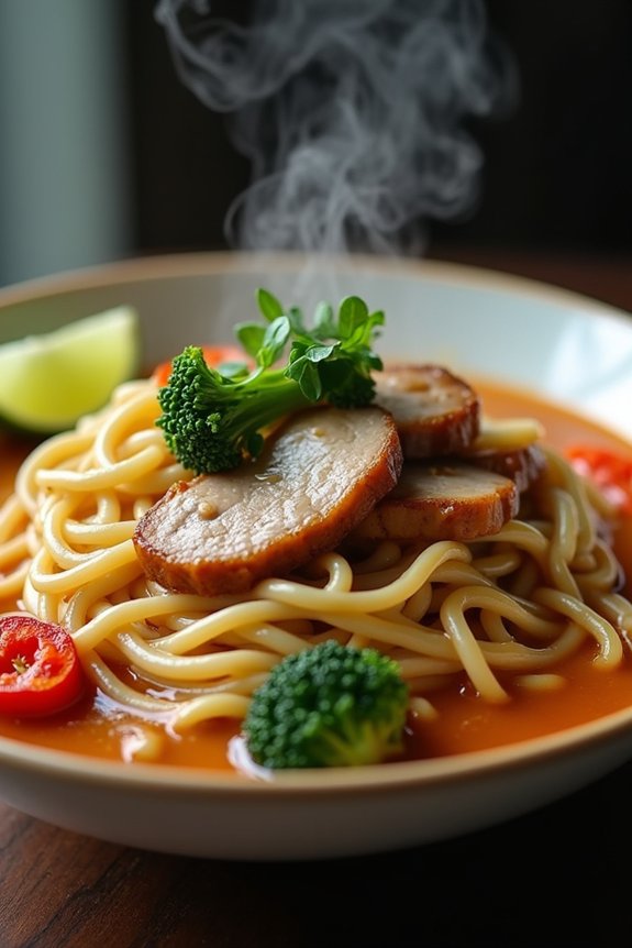 rich savory thai noodle dish