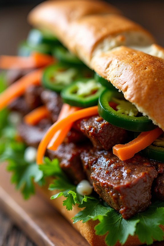 savory beef vietnamese sandwich