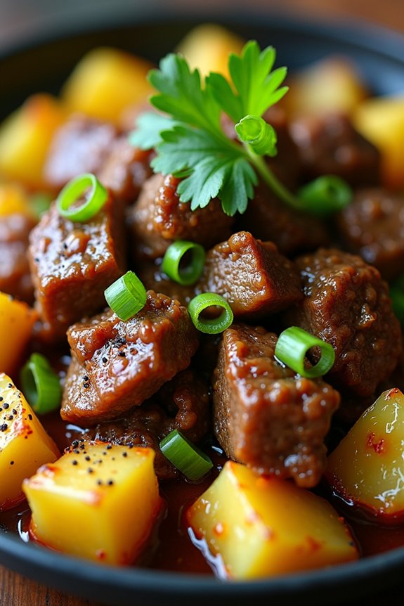 savory caramelized beef pineapple