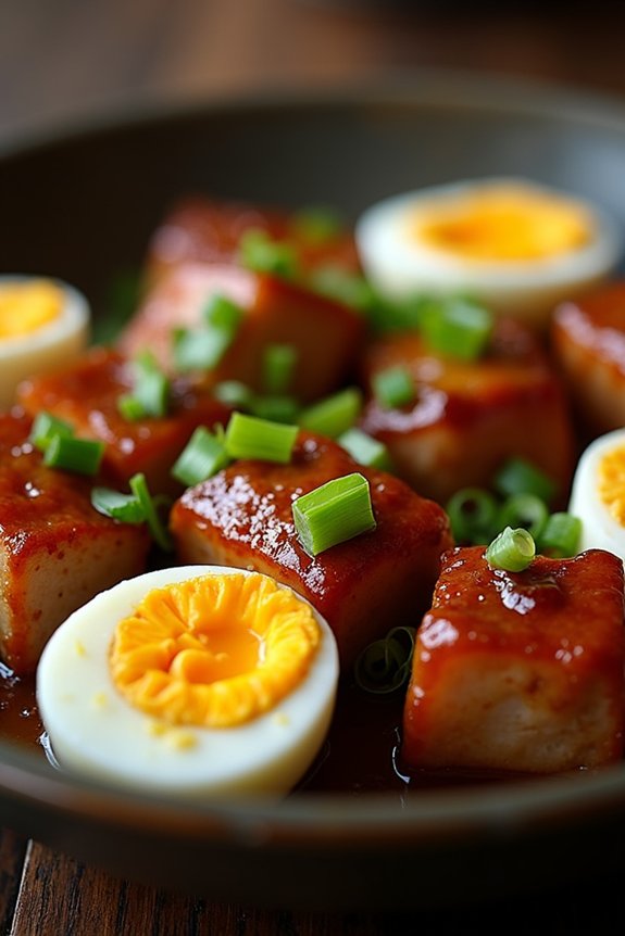 savory caramelized pork belly