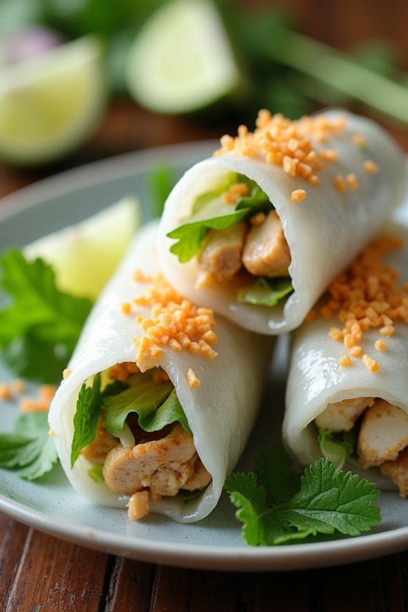 savory chicken rice rolls