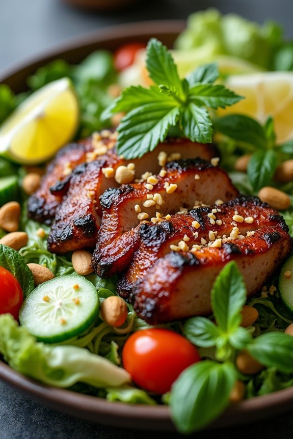 savory grilled pork salad