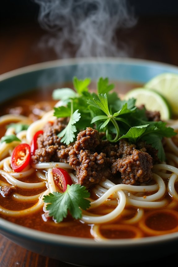 savory ground beef pho
