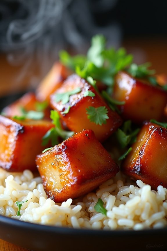 savory honey garlic pork belly
