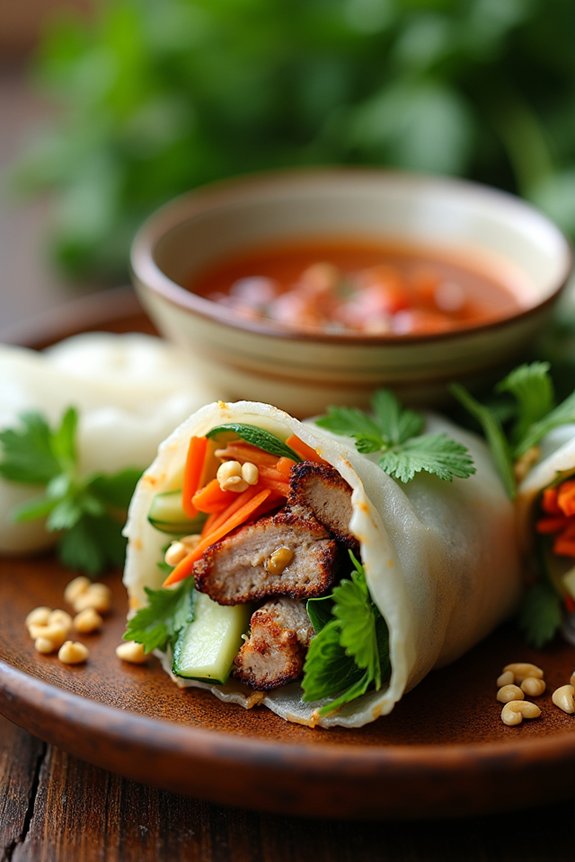 savory marinated pork rolls