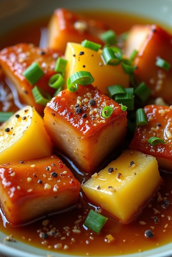 savory pineapple caramelized pork