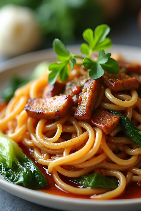savory pork and noodles