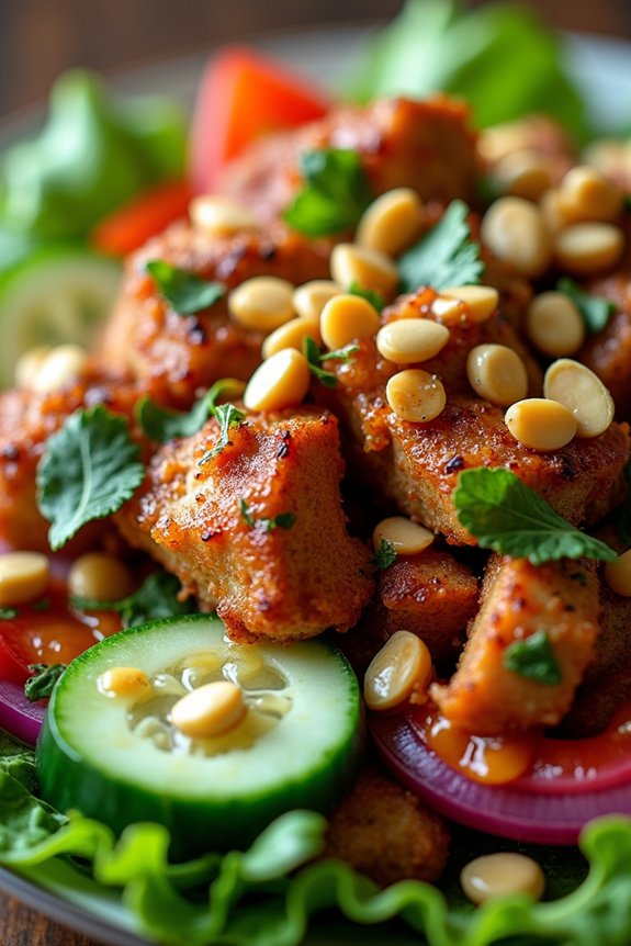 savory pork crunchy peanuts