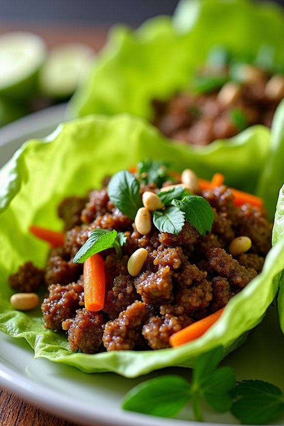 savory thai beef wraps