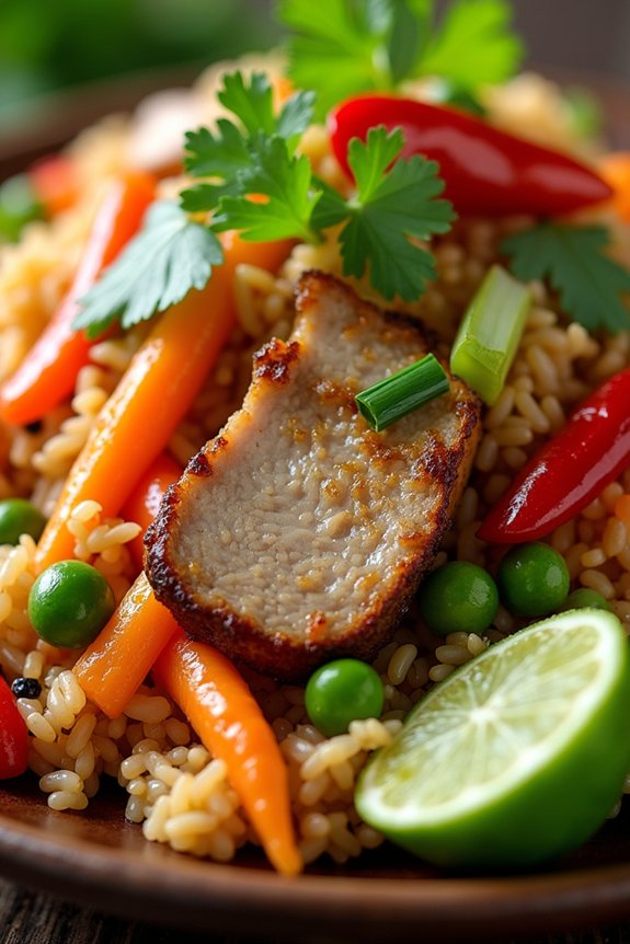 savory thai pork fried rice