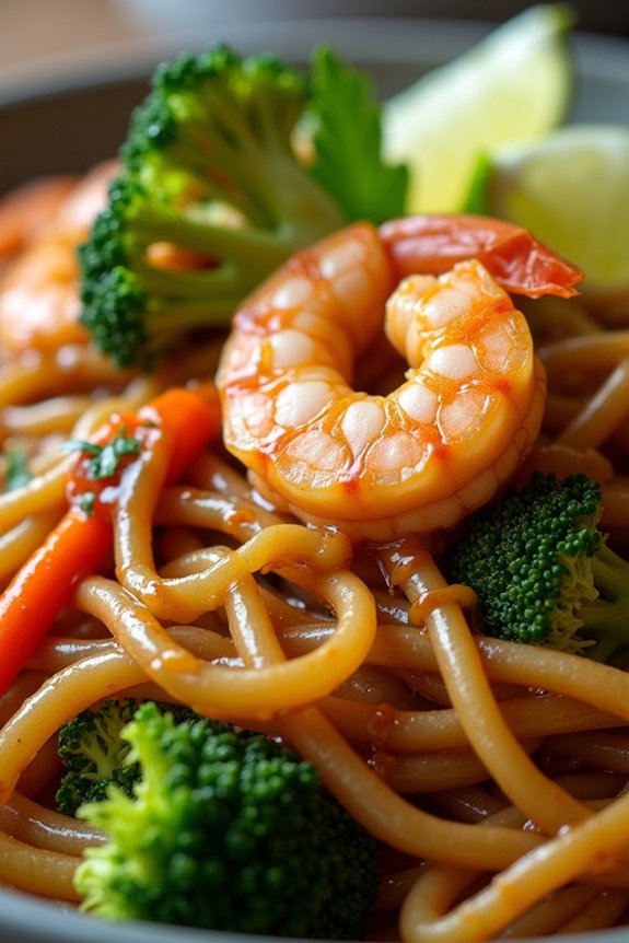 seafood stir fried noodle dish