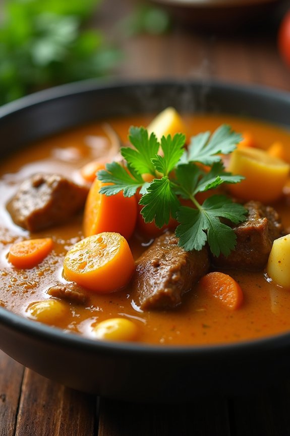 slow cooked tender beef curry