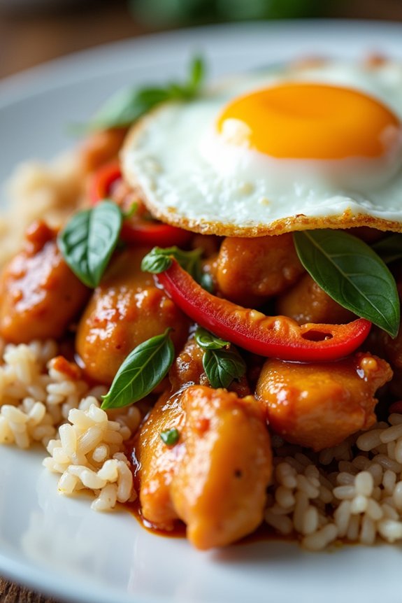 spicy aromatic basil chicken