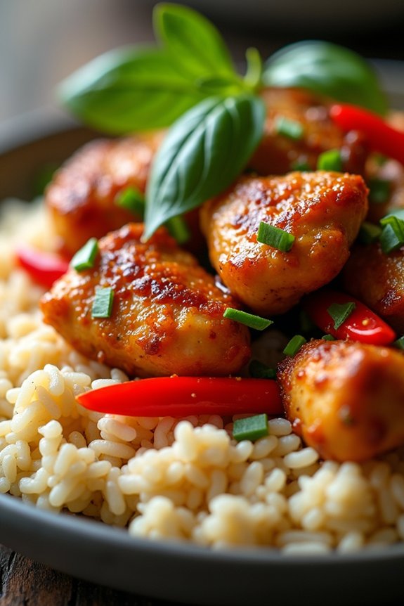 spicy chicken with coconut rice