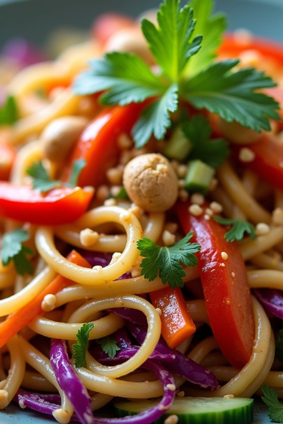 spicy peanut noodle salad