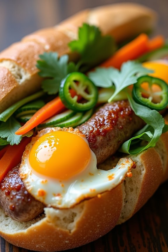 spicy sausage breakfast sandwich