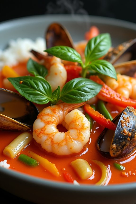 spicy seafood red curry