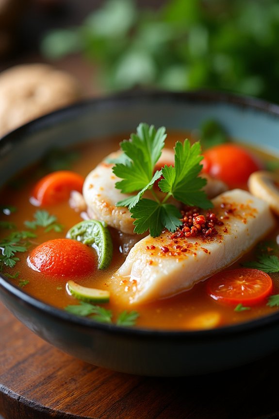 spicy tangy fish soup