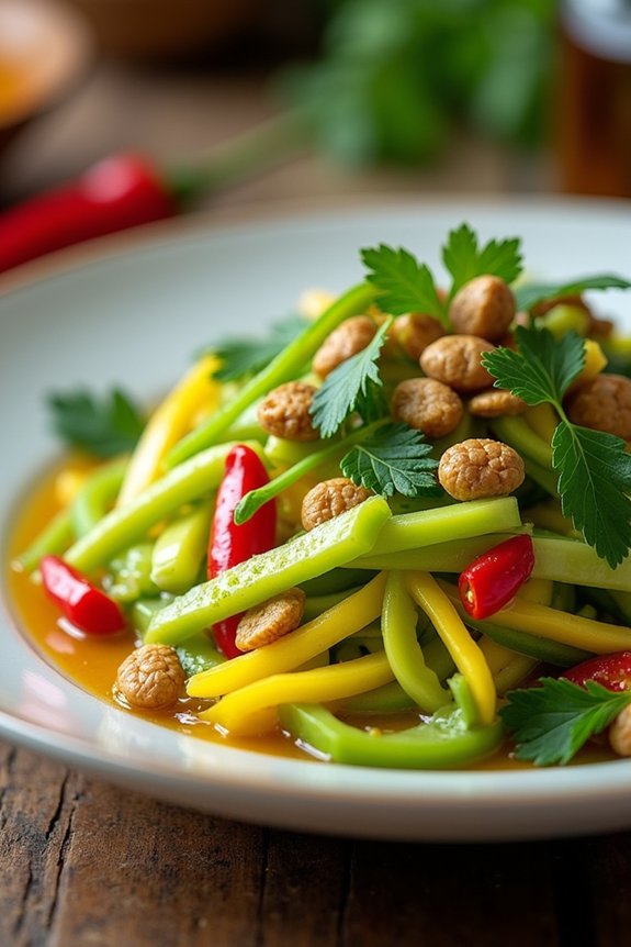 spicy tangy mango salad