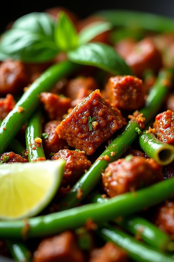 spicy thai beef skillet