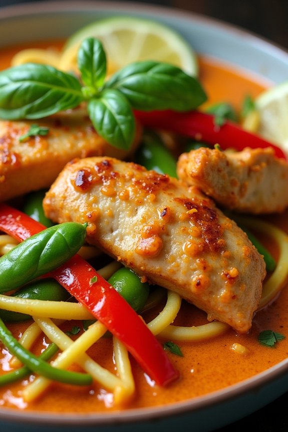 spicy thai curry zucchini noodles