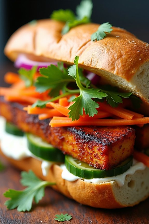 spicy tofu vietnamese sandwich