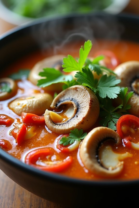 spicy vegetarian mushroom soup