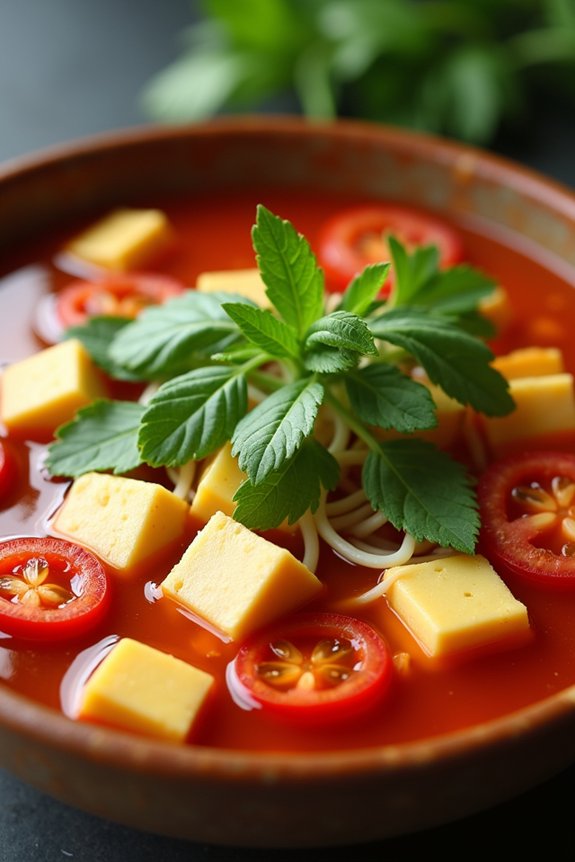 spicy vegetarian tamarind soup