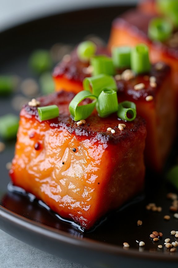 sriracha glazed pork belly