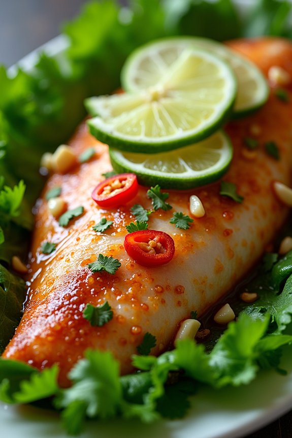 steamed fish with zesty sauce