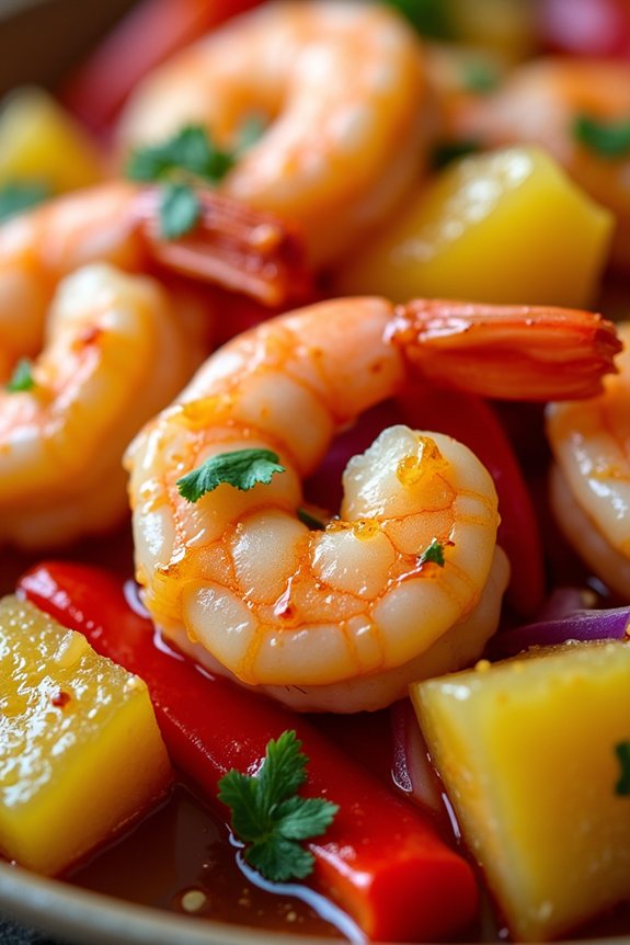 sweet and sour shrimp dish