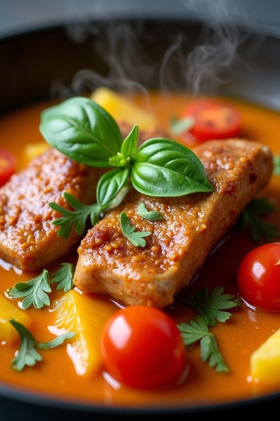 sweet and spicy duck curry