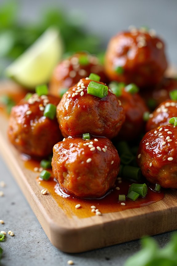 sweet and spicy meatballs