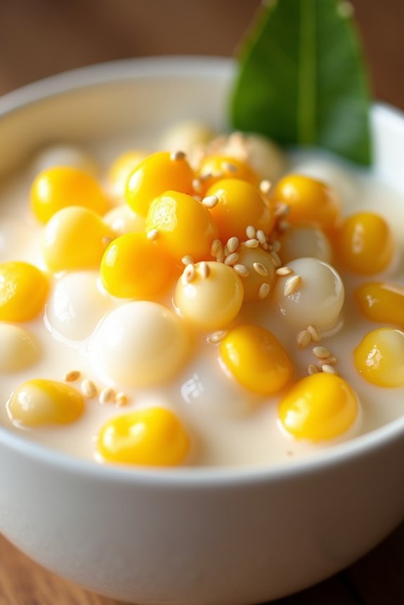 sweet corn tapioca dessert