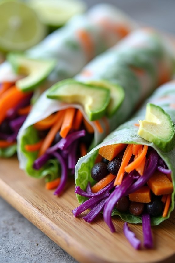 sweet potato black bean rolls